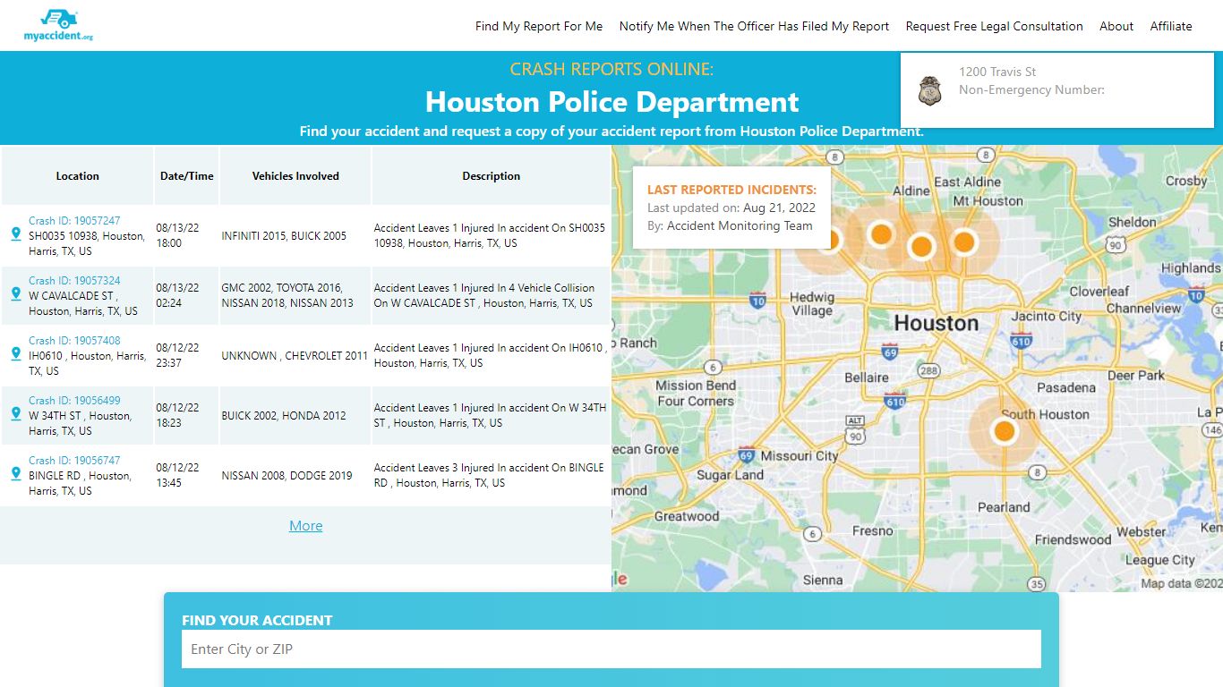 Online Crash Reports for Houston Police Department - MyAccident.org