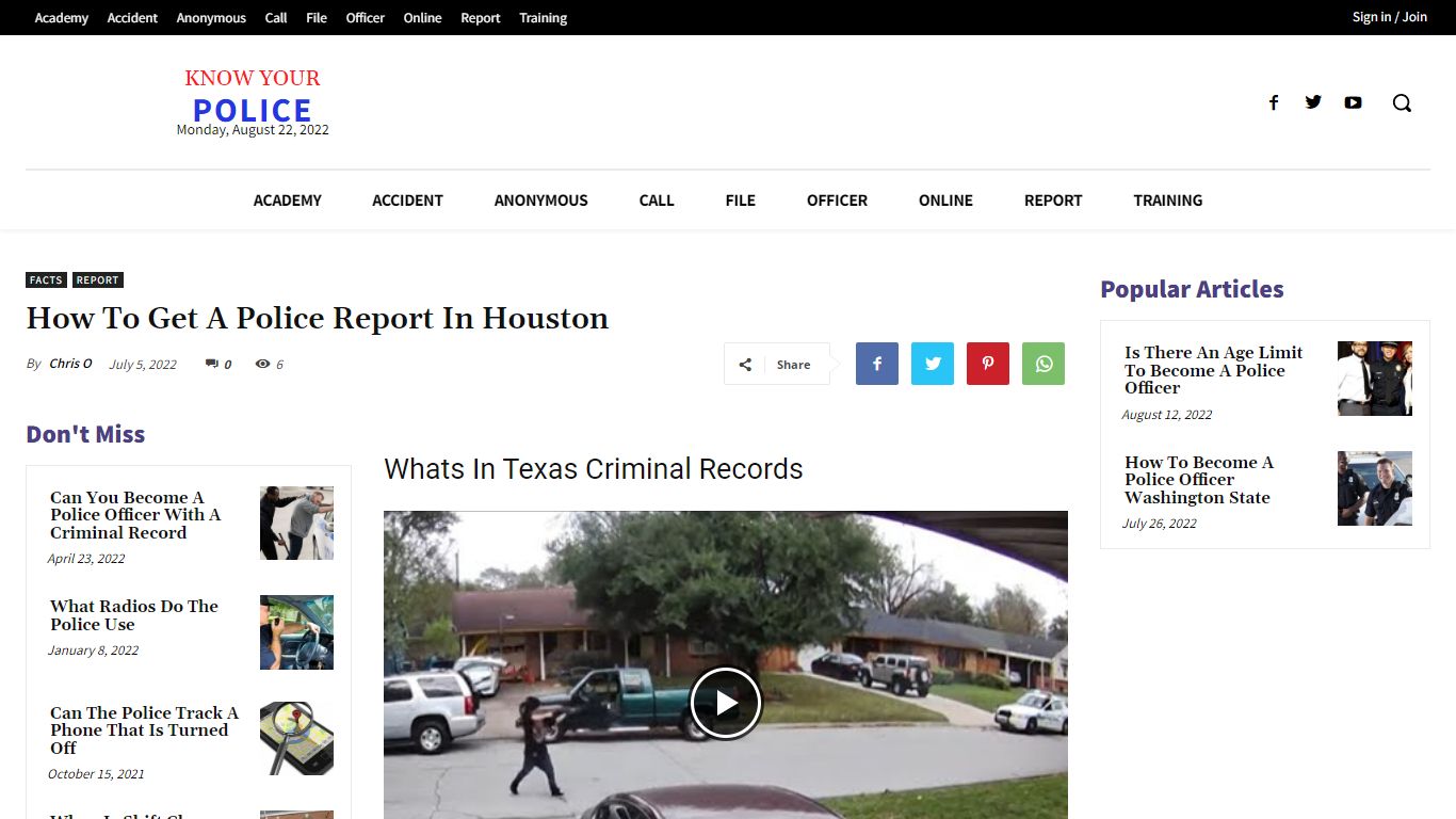 How To Get A Police Report In Houston - KnowYourPolice.net